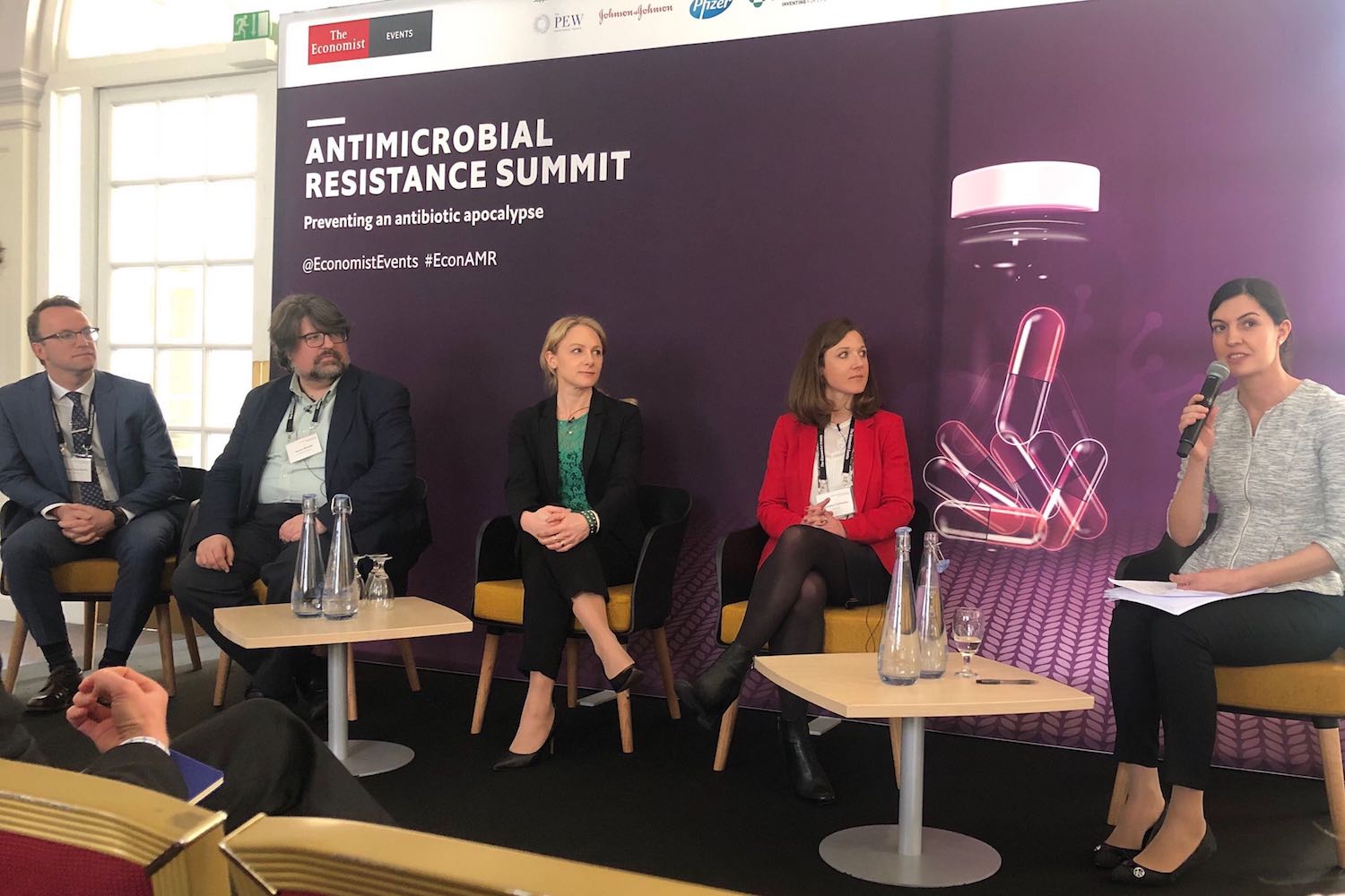 1928 CEO Kristina Lagerstedt participating in a panel discussion at the Economist AMR Summit 2019.